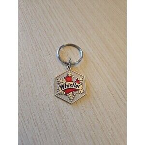 Whistler Canada Snowflake Maple Leaf Metal Enamel Keychain Souvenir